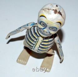 Vintage 1960s Sam the Strolling Skelton Tin Wind-up Halloween Monster Japan