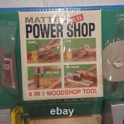 Vintage 1964 Mattel Real Power Shop 4 in 1 Woodshop Tool Saw Drill Turn Sand