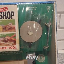 Vintage 1964 Mattel Real Power Shop 4 in 1 Woodshop Tool Saw Drill Turn Sand