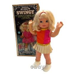 Vintage 1968 Mattel Swingy Doll Works! With Original Box, Record & Plastic Cover