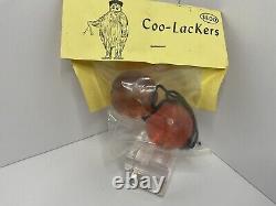 Vintage 1969 Pair Coo-Lackers Ball Toys, Color Red & Green