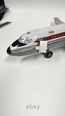 Vintage 1970's TN BATTERY OPERATED PLANE DOUGLAS DC-9 TWA Works But Finicky