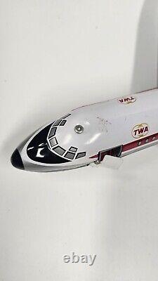 Vintage 1970's TN BATTERY OPERATED PLANE DOUGLAS DC-9 TWA Works But Finicky