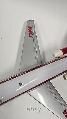 Vintage 1970's TN BATTERY OPERATED PLANE DOUGLAS DC-9 TWA Works But Finicky
