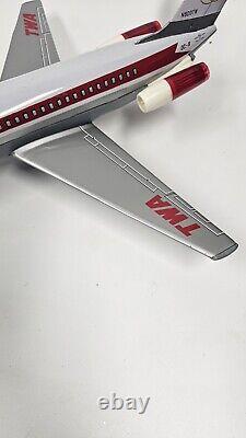 Vintage 1970's TN BATTERY OPERATED PLANE DOUGLAS DC-9 TWA Works But Finicky