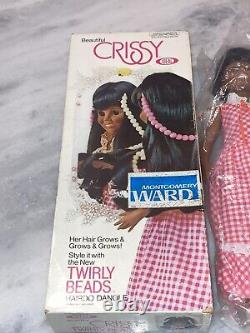 Vintage 1974 Ideal BLACK CRISSY DOLL TWIRLY BEADS New Montgomery Ward Rare