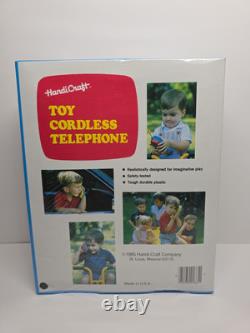 Vintage 1985 Handicraft Toy Cordless Phone Push Button & Bell Sound NOS