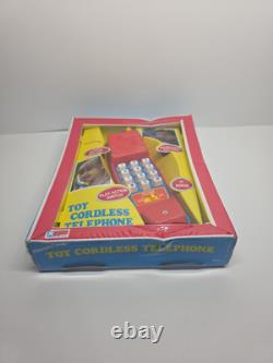 Vintage 1985 Handicraft Toy Cordless Phone Push Button & Bell Sound NOS