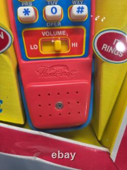 Vintage 1985 Handicraft Toy Cordless Phone Push Button & Bell Sound NOS