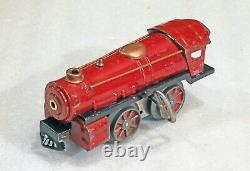 Vintage 30s IVES Wind up Train Engine, tender & 2 Passenger Cars set