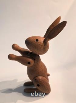 Vintage 50's Kay Bojesen Jointed Wooden Bunny Toy Denmark