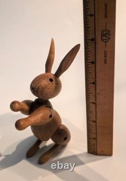 Vintage 50's Kay Bojesen Jointed Wooden Bunny Toy Denmark