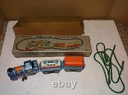 Vintage 50's Mint In Box Tin Mechanical Wind-Up Train Magic Monorail, Japan, Daiya