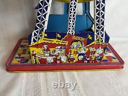 Vintage 50's Ohio Art The Giant Ride Tin Litho Wind Up Ferris Wheel Works Great