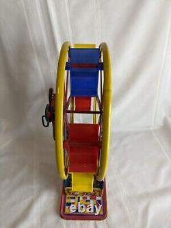 Vintage 50's Ohio Art The Giant Ride Tin Litho Wind Up Ferris Wheel Works Great