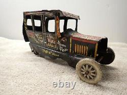 Vintage 50s MARX Old JALOPY Tin Litho Wind-Up Toy CAR Near Mint