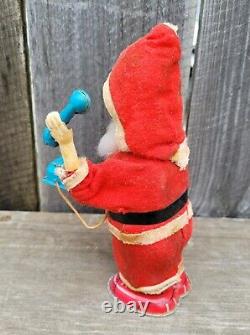 Vintage Alps Key Wind Up Mechanical Santa Claus Telephone Made In Japan