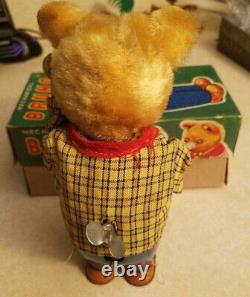 Vintage Alps Mechanical Bruno The Spectacle Bear Wind Up