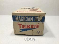 Vintage Alps Triksie The Magician Dog Tin Litho Wind-up Toy, Japan, Rare Nmc