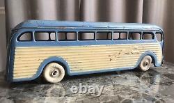 Vintage Antique 1930s Kingsbury Toys Greyhound Bus # 228, Wind-Up (not working)
