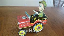 Vintage Antique Art Mfg. G. I. Joe Jouncing Jeep Tin Wind Up Toy