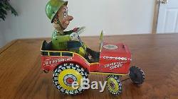 Vintage Antique Art Mfg. G. I. Joe Jouncing Jeep Tin Wind Up Toy