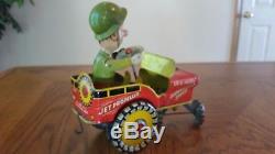 Vintage Antique Art Mfg. G. I. Joe Jouncing Jeep Tin Wind Up Toy