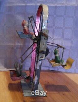 Vintage Antique FERRIS WHEEL WIND UP TIN TOY WORKS Made in Germany