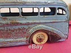 Vintage Antique Kingsbury Toys Greyhound New York Bus #228 Working Wind-up