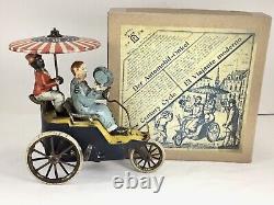 Vintage Antique LEHMANN New Century Cycle German Wind-up Auto Onkel with Box