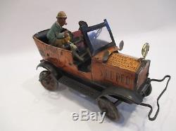 Vintage Antique Marx 1930's Tin Amos & Andy Fresh Air Taxi Windup Toy WORKS