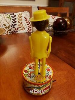 Vintage Antique Marx Be-Bop Jigger Wind Up Tin Toy Dancer Black Americana