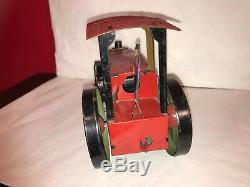 Vintage Antique Marx Steam Roller 1930's Tin Litho Wind Up Toy RARE Windup