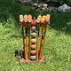 Vintage Antique South Bend Toys Wood Wooden Croquet Set with caddy COMPLETE