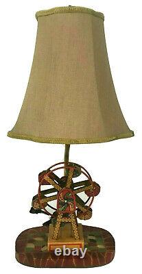 Vintage Antique Tin Litho Lithograph Toy Ferris Wheel Electric Table Lamp