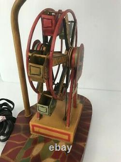 Vintage Antique Tin Litho Lithograph Toy Ferris Wheel Electric Table Lamp