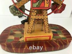 Vintage Antique Tin Litho Lithograph Toy Ferris Wheel Electric Table Lamp