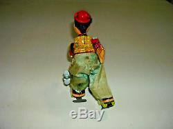 Vintage Antique Tin Litho Wind Up TPS Hobo Skating Clown