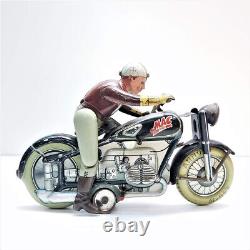 Vintage Arnold MAC 700 Motorcycle Black Version Wind-up Tin Toy US ZONE GERMANY