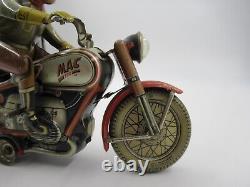 Vintage Arnold MAC 700 Motorcycle Red Version Wind-up Tin Toy US ZONE GERMANY