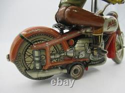 Vintage Arnold MAC 700 Motorcycle Red Version Wind-up Tin Toy US ZONE GERMANY