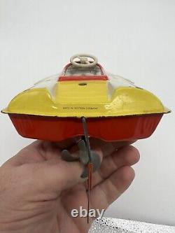 Vintage Arnold Marilyn west Germany tin wind up speed boat