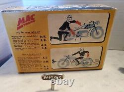 Vintage Arnold Motorcycle Tin Windup Mac 700 With Rider And Box