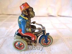 Vintage Arnold- W. Germany- Monkey On Tricycle-tin Wind Up Toy- 3.5 Motorcycle