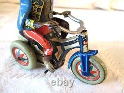 Vintage Arnold- W. Germany- Monkey On Tricycle-tin Wind Up Toy- 3.5 Motorcycle