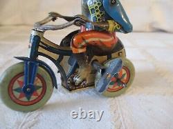 Vintage Arnold- W. Germany- Monkey On Tricycle-tin Wind Up Toy- 3.5 Motorcycle