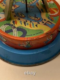 Vintage Around The Globe Air Plane Carnival Ride Wind up toy, Working Condition