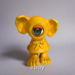 Vintage Arrow Industries Edward Mobley Cyclops Rubber Figure Toy Yellow Orange