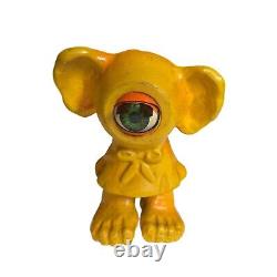 Vintage Arrow Industries Edward Mobley Cyclops Rubber Figure Toy Yellow Orange