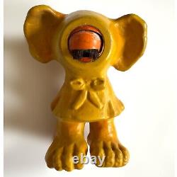 Vintage Arrow Industries Edward Mobley Cyclops Rubber Figure Toy Yellow Orange